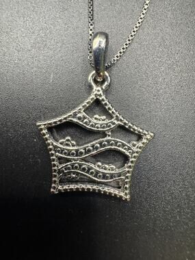 Vintage Sophia Fiori Star Studded Pendant Sterling Silver 925 Chain Necklace